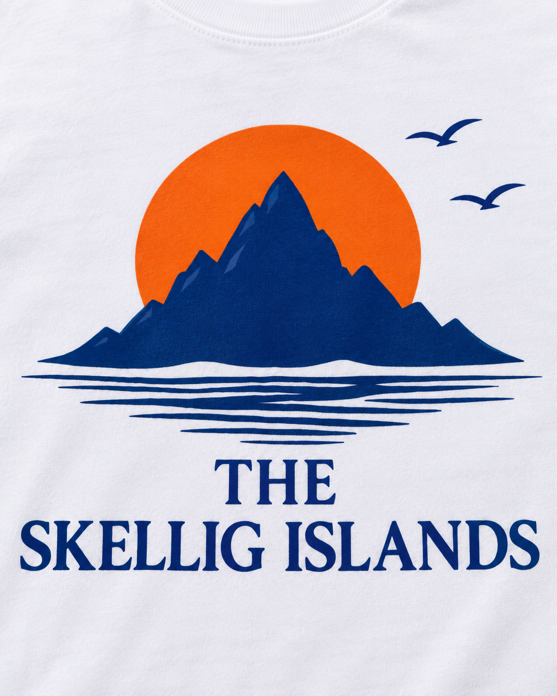 The Skellig Islands White T-Shirt - Close-Up