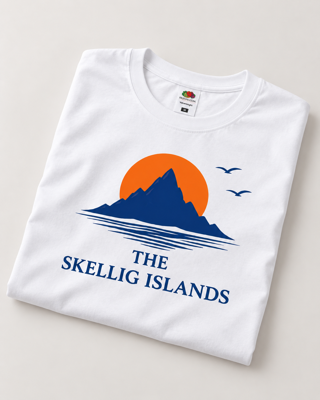 The Skellig Islands White T-Shirt - Folded